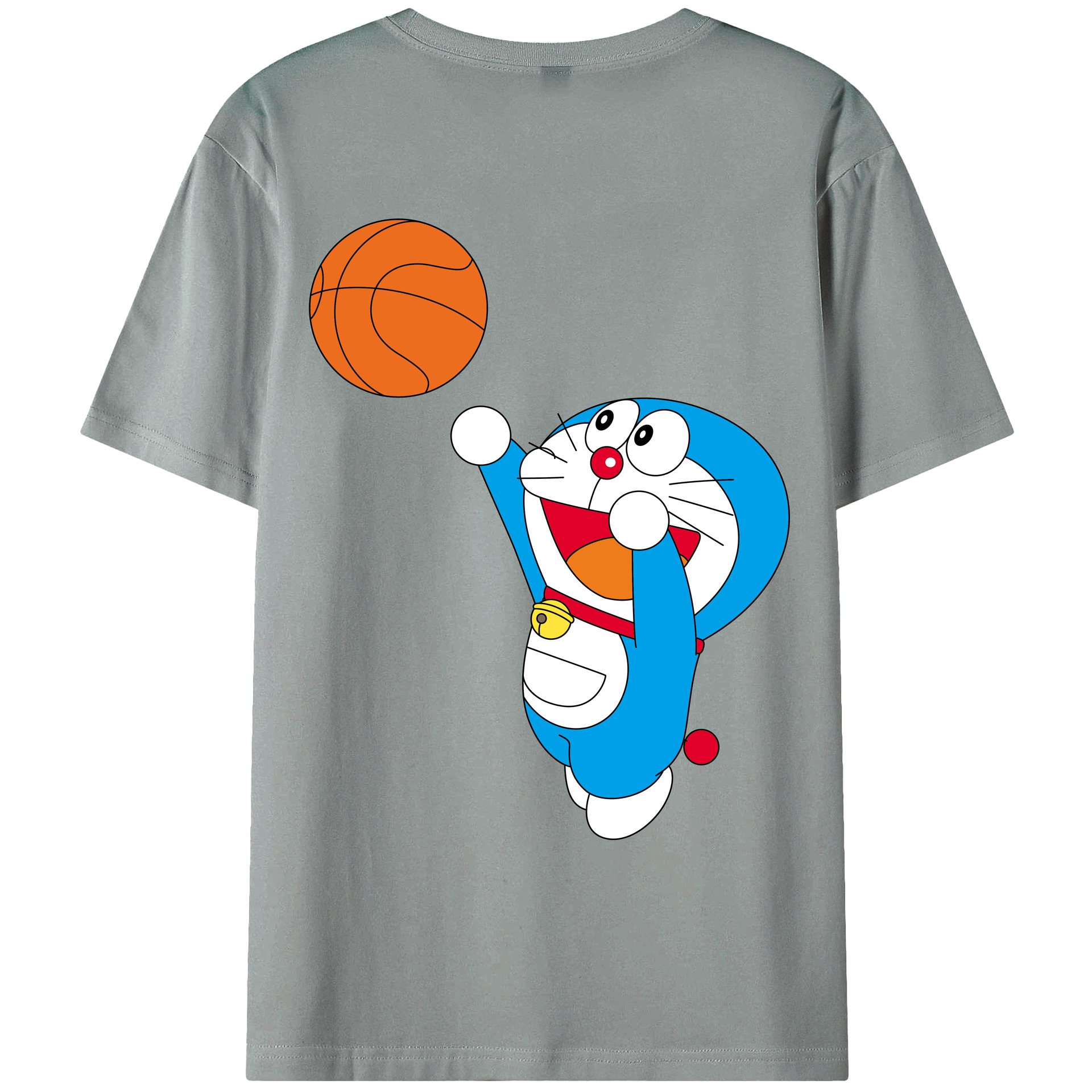 （画像用） ドラえもん Doraemon 綿100％ メンズ半袖Tシャツ（バックプリント） 通気性